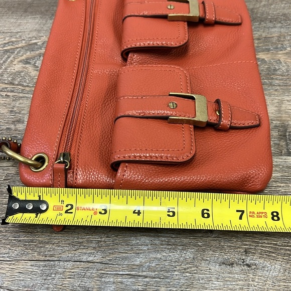 Clarks Pebbled Leather Crossbody Bag - Burnt Orange - Picture 8 of 10
